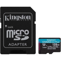 Kingston Tarjeta Micro SDXC 128GB UHS-I U3 V30 Clase 10 170MB/s Canvas Go Plus con Adaptador