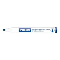 Milan Rotuladores para Pizarra Blanca con Punta Redonda - Punta 4.7 mm - Tinta a Base de Alcohol - Borrable en Seco - Color Azul