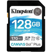 Kingston Tarjeta SDXC 128GB UHS-I U3 V30 Clase 10 170MB/s Canvas Go Plus