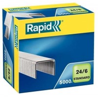 Rapid Confort Caja de 5000 Grapas 24/6 - Hasta 20 Hojas - Alambre Flexible - Patilla de 6mm