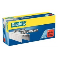 Rapid Super Strong Caja de 5000 Grapas 26/8+ - Hasta 50 Hojas - Alambre Galvanizado Superreforzado - Patilla de 8