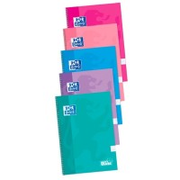 Oxford School Classic Cuaderno Espiral Tapa Extradura Write&Erase - Folio 4x4 con Margen - 80 Hojas - Colores Surtidos