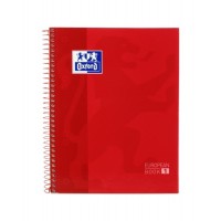 Oxford School Classic A5+ Europeanbook - Tapa Extradura - Cuadricula 5x5 - 80 Hojas - Color Rojo