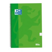 Oxford School Classic Cuaderno Espiral Tapa Extradura Write&Erase - Folio 4x4 con Margen - 80 Hojas - Color Verde