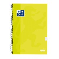 Oxford School Classic Cuaderno Espiral Tapa Extradura Write&Erase - Folio 4x4 con Margen - 80 Hojas - Color Lima