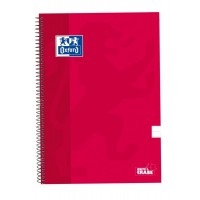 Oxford School Classic Cuaderno Espiral Tapa Extradura Write&Erase - Folio 1 Linea con Margen - 80 Hojas - Color Rojo