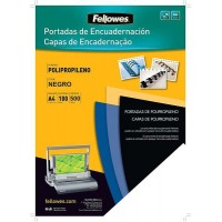 Fellowes Pack de 100 Portadas de Polipropileno A4 - 500 Micras - Acabado de Calidad - Color Negro