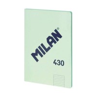 Milan Serie 1918 Libreta Encolada Formato A4 Pautado 7mm - 48 Hojas de 95 gr/m2 - Microperforado - Tapa Blanda - Color Verde