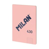 Milan Serie 1918 Libreta Encolada Formato A4 Pautado 7mm - 48 Hojas de 95 gr/m2 - Microperforado - Tapa Blanda - Color Rosa