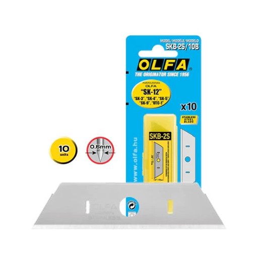 Olfa Pack de 10 Cuchillas de Respuesto para Cutters Olfa SK-12