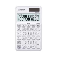 Casio SL-310UC Calculadora de Bolsillo con Pantalla LCD de 10 Digitos - Calculo de Impuestos - Alimentacion Solar y Pilas - Compacta y Ligera - Color Blanco