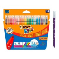 Bic Kids Couleur Pack de 18 Rotuladores - Punta Mediana - Lavable - Colores Surtidos