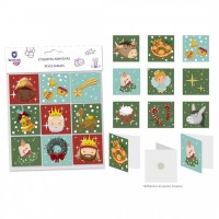 Bismark Pack de 9 Tarjetas de Felicitacion Navideña - Adhesivo en la Parte Trasera - Diseños Variados