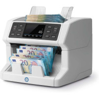 Safescan 2850 Contadora Automatica de Billetes - Deteccion Billetes Falsos en 3 Puntos - Pantalla Tactil y Menu Multilingüe - Notificaciones y Panel Superior de Mantenimiento