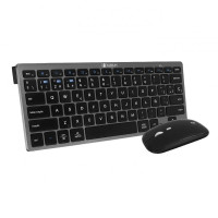 Subblim Combo Multidispositivo - Teclado y Ratón - Tecnología inalámbrica Bluetooth y radiofrecuencia 2.4G - Ratón con batería recargable y 3 niveles de DPI ajustables - Color Negro