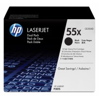 HP CE255XD Negro Pack de 2 Cartuchos de Toner Original - 55X