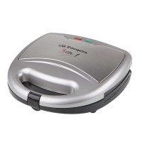 Orbegozo SW Sandwichera 3 en 1 Multifuncion - Grill y Gofrera Placas Intercambiables - Antiadherente - Proteccion contra Sobrecalentamiento - 800W