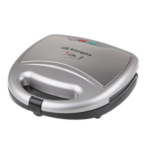 Orbegozo SW Sandwichera 3 en 1 Multifuncion - Grill y Gofrera Placas Intercambiables - Antiadherente - Proteccion contra Sobrecalentamiento - 800W