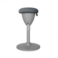 Cromad Design Taburete Multiusos - Asiento con Altura Ajustable - Giro de 360º - Tejido a Prueba de Agua - Color Gris