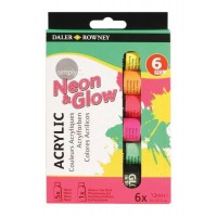 Daler Rowney Simply Pack de 6 Pinturas Acrilicas 12ml - Colores Surtidos Neon