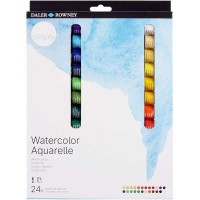 Daler Rowney Simply Pack de 24 Acuarelas 12ml - Se Humedecen Facilmente - Colores Surtidos