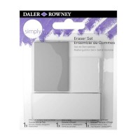 Daler Rowney Simply Pack de 3 Gomas de Borrar para Dibujo - Estandar