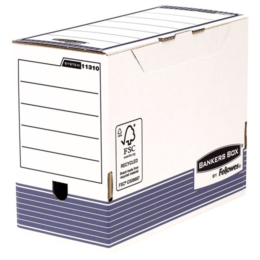 Fellowes Bankers Box Pack de 10 Cajas de Archivos Tamaño A4+ Fastfold - Medidas Internas 24.9x14.3x33cm - Medidas Externas 25.3x15x34.5cm - Lomo de 150mm - Montaje Automatico - Certificacion FSC