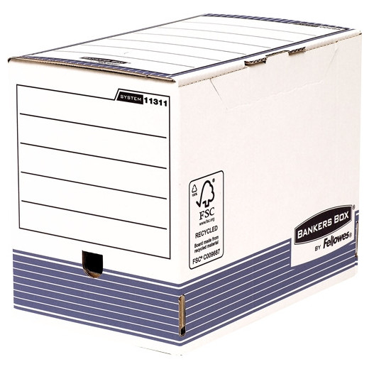 Bankers Box Caja de Archivos Tamaño A4 Fastfold - Montaje Automatico - Certificacion FSC - Dimensiones Internas 26x20x31.50cm - Dimensiones Externas 26.50x20.60x32.70cm - Lomo de 200mm