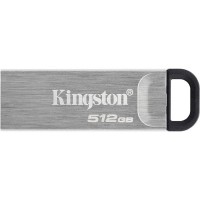 Kingston DataTraveler Kyson Memoria USB 512GB - 3.2 Gen 1 - 200 MB/s en Lectura - Diseño Metalico - Color Plata (Pendrive)