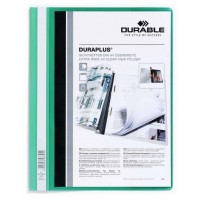 Durable Duraplus Carpeta de Fastener - Para Formato A4+ - Compartimento Interior - Tapa Posterior de Color Verde