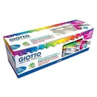 Giotto Tempera Pack de 12 Botes de 25 ml. + Pincel - Base Agua - Excelente Cobertura - Colores Surtidos