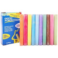 Giotto Robercolor Pack de 10 Tizas Redondas de Colores - Testadas Dermatologicamente - Compactas y Duraderas - Colores Surtidos