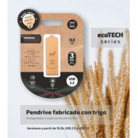 TechOneTech ecoTech Memoria USB 3.2 32GB (Pendrive) - Fabricado con Paja de Trigo