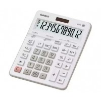 Casio GX-12B Calculadora de Escritorio - Pantalla LCD de 12 Digitos - Solar y Pilas - Color Blanco