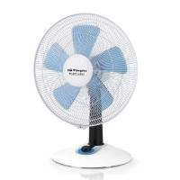 Orbegozo TF 0148 Ventilador de Sobremesa con 4 Velocidades - Modo Silent y Turbo - Diseño Compacto y Mando Luminoso LED - Ideal para Dormitorio o Salon