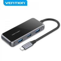 Vention Docking Station 5 en 1 USB-C a HDMI 2.0 4K/USB3.0*3/RJ45/PD - 0.15m - Color Gris Espejo