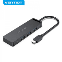 Vention HUB 5 en 1 USB-C a 3xUSB3.0/USB-C(Gen1)/Micro-B Powered - 0.15m - Color Negro