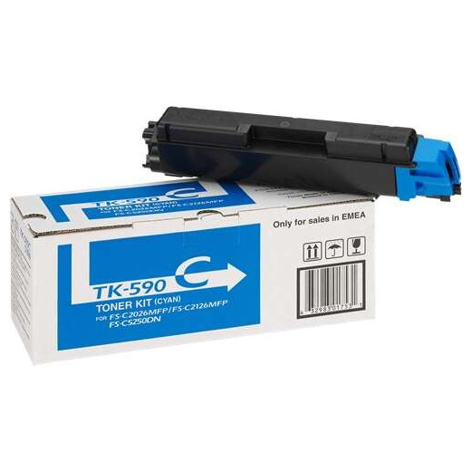 Kyocera TK590 Cyan Cartucho de Toner Original - 1T02KVCNL0/TK590C