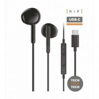 TechOneTech ear Tech Hip Auriculares Intraurales USB-C - Microfono Integrado - Asistente Voz - Cable de 1.20m