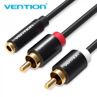 Vention Cable Estereo Jack 3.5 Hembra a 2x RCA Macho - 2m - Color Negro