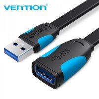 Vention Cable Alargador plano USB 3.0 Macho a USB Hembra - 3m - Color Negro y Azul