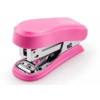 Novus Mini Grapadora Compacta - Hasta 12 Hojas - Grapado Cerrado y Abierto - Incluye 320 Grapas - Color Rosa