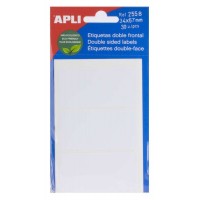 Apli Etiquetas Doble Frontal Blancas 34.0 x 67.0mm