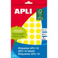 Apli Etiquetas 10 Amarillas Ø 16mm 8 Hojas