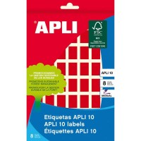 Apli Etiquetas 10 Rojas 12 x 18mm 8 Hojas