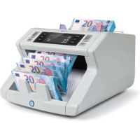 Safescan 2210 Contadora de Billetes - Cuenta 1.000 Billetes por Minuto - Deteccion UV y Tamaño - Alarma Billetes Sospechosos - Verifica Billetes de Euro (Es-1/Es-2)