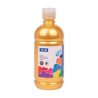 Milan Botella de Tempera 500ml - Tapon Dosificador - Secado Rapido - Mezclable - Color Oro