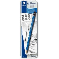 Staedtler Mars Lumograph 100 Pack de 6 Lapices de Grafito - Resistencia a la Rotura - Graduaciones Surtidas