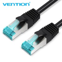 Vention Cable FTP Cat5e - Cobertura de Contactor Dorado - Diametro de Hilo 26AWG - Longitud 8m - Color Azul