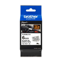 Brother TZeFX211 Cinta Laminada Flexible Original de Etiquetas - Texto negro sobre fondo blanco - Ancho 6mm x 8 metros